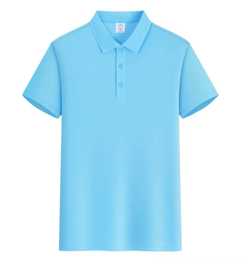 Men light blue golf shirt