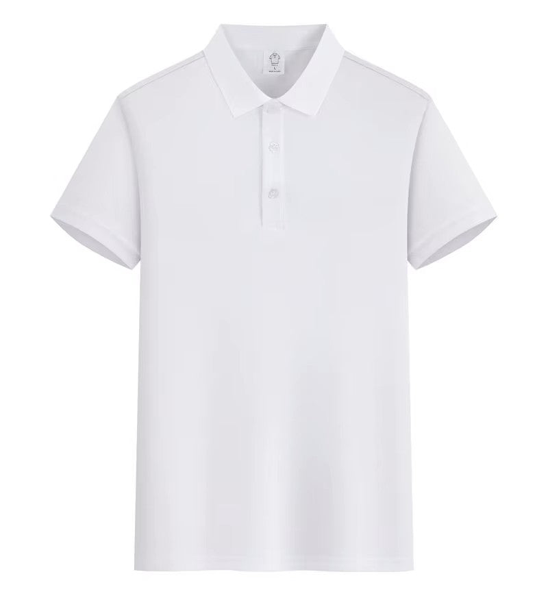 Men white golf polo shirt